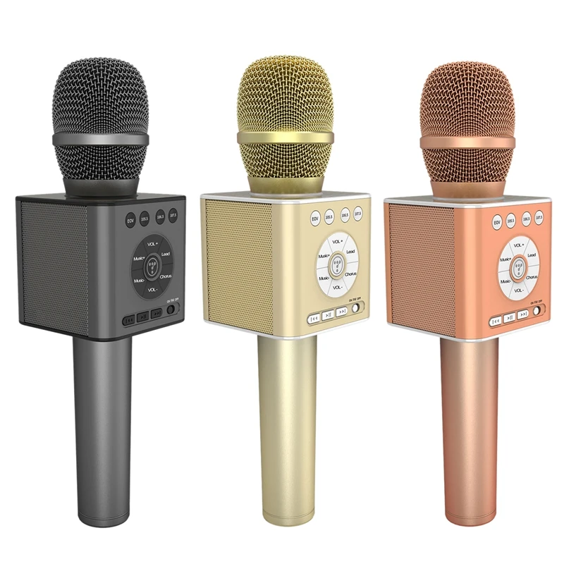 HOT-TOSING Wireless Bluetooth Karaoke Microphone Portable Handheld Machine Speaker Compatible Phone, PC, Computer for Party/Chur