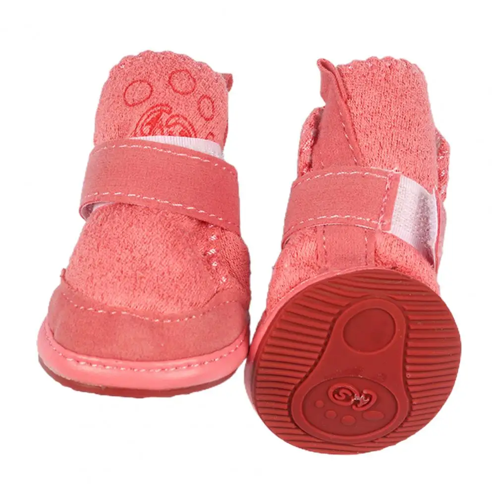 

4Pcs Fashion Pet Snow Boots Anti‑slip Washable Pet Shoes Keep Pet Paw Clean Snow Boots