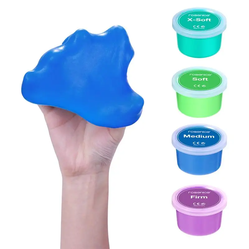 4pcs Colorful Elastic Therapy Putty for Playing Stress Relief Finger Training