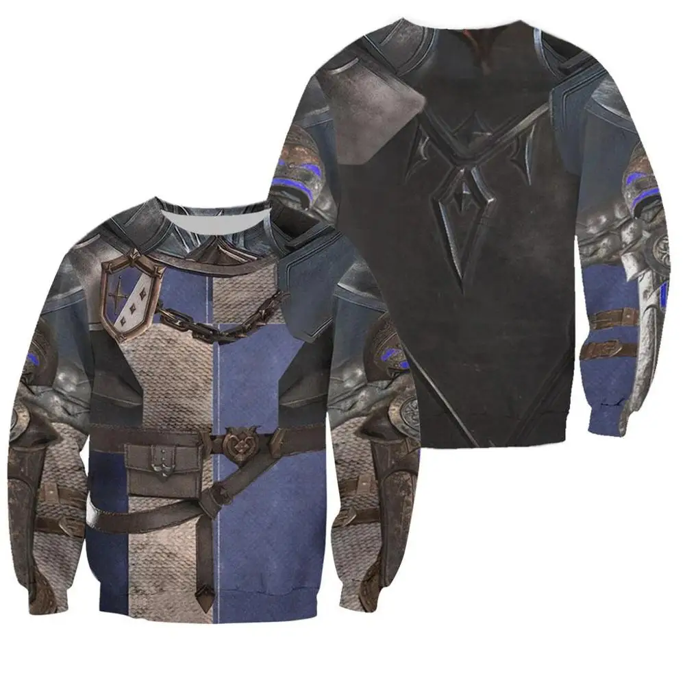 Knight Armor 3D All Over Printed Men Hoodie Harajuku Fashion Hooded Sweatshirt Unisex Jacket Cosplay hoodies Drop shipping