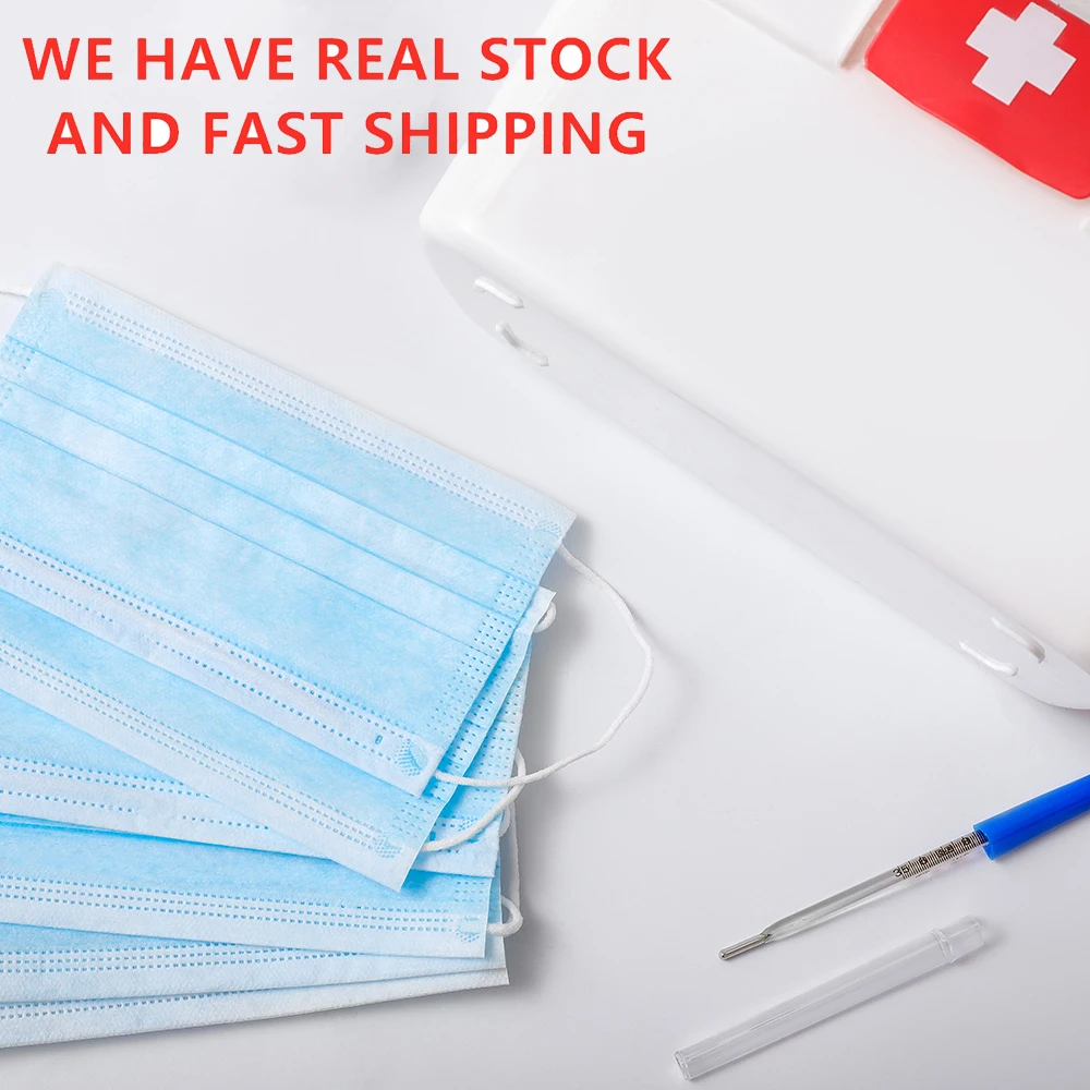 

Dust Mask 500pcs dropshipping blue Disposable Elastic Soft Breathable Face Mask Safety mask mouth Anti-fog and haze masks