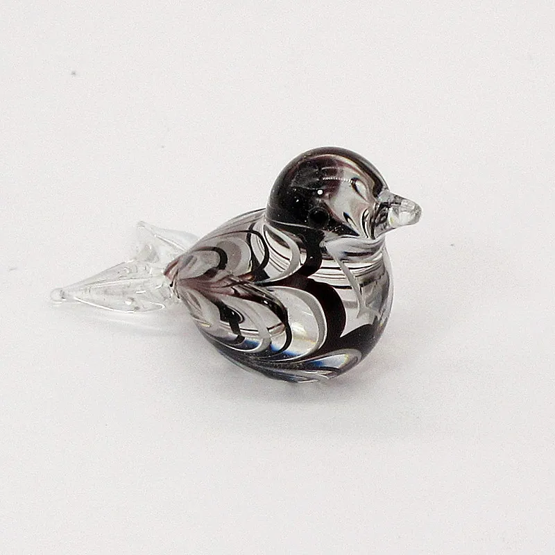 Miniature Ornament Glass Ornament Handmade Mini Hook Wire Feather Design Glass Bird Figurine Easter Ornament