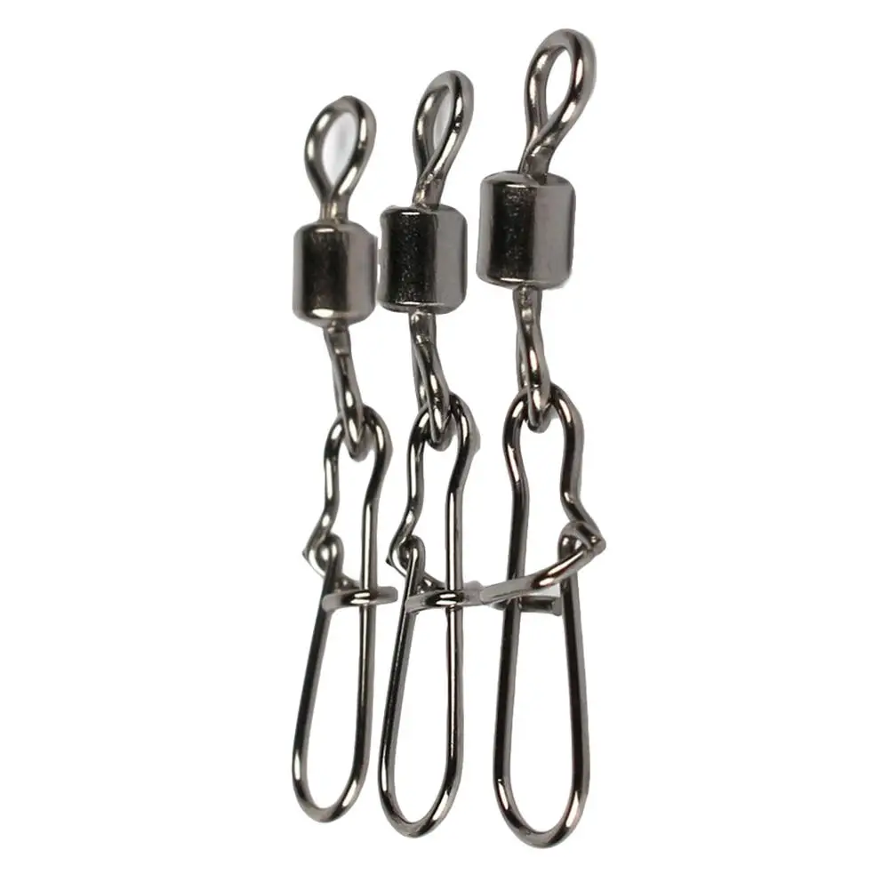 

10PCS/Lot Fishing Connector Rolling Swivels with Snap 2#-6# For Fishhook Lure Tackle Carp Fishing Accessories