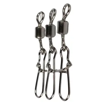 

10PCS/Lot Fishing Connector Rolling Swivels with Snap 2#-6# For Fishhook Lure Tackle Carp Fishing Accessories