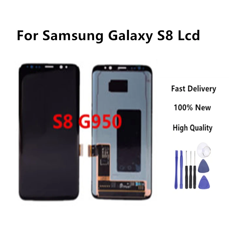 

Top quality For Samsung Galaxy S8 Lcd Display Touch Screen Digitizer Assembly For Samsung S8 G950 G950F G950U G950W Lcd