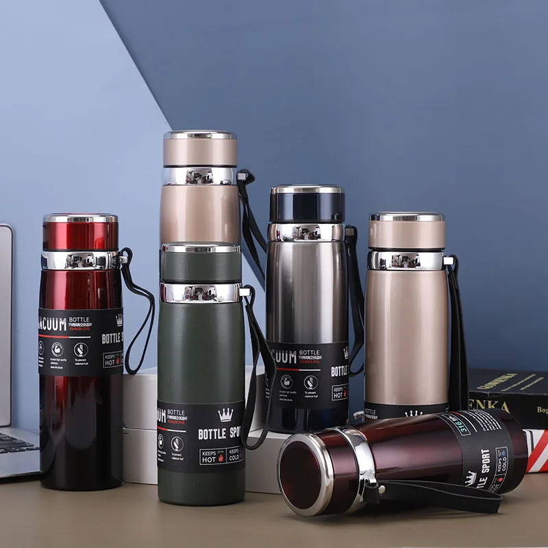 

600&800&1000ml Creative Fashion Durable Stainless Steel Vacuum Flask with Large Capacity Vacuum Water Bottle Business Gifts