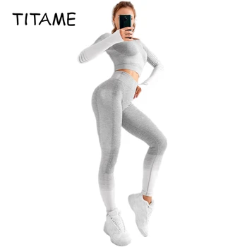 

Women 2020 Seamless Sport Leggings and Upper Bra Tow Pieces Set For Women Gym Clothes Sports Clothing