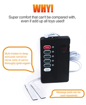 Electric Shock Penis Ring Enlargement Pads for Men Reduce Sensitive Penis Delay Ejaculation Cock Rings Adult Sex Toys SM Machine 5