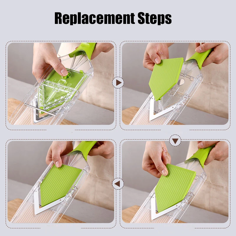 Ручной измельчитель для овощей Mandoline V Slicer с 5 сменными лезвиями овощерезка