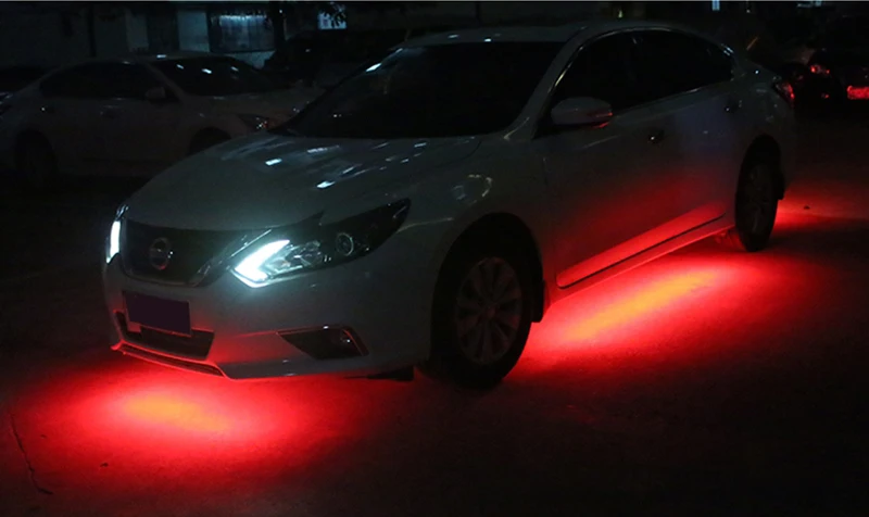 RGB Автомобильная подсвечивающая Гибкая полоска, автоматическая система днища, неоновый светильник, управление с помощью приложения, красочная декоративная атмосферная лампа