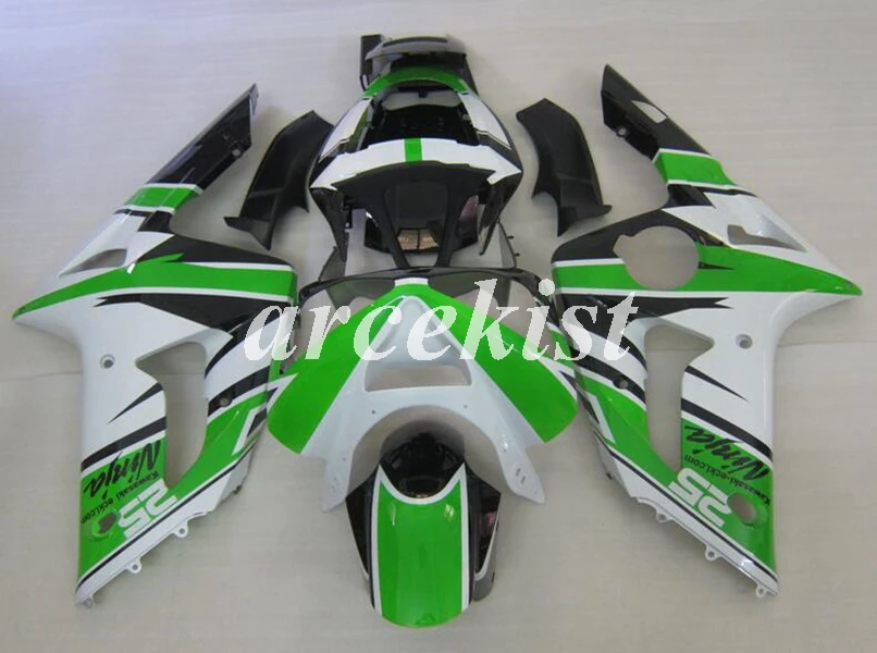 Комплект обтекателей для мотоцикла ABS, подходит для kawasaki Ninja ZX6R 636 2003 2004 6R 03 04 ZX-6R, набор для тела на заказ, зеленый, белый