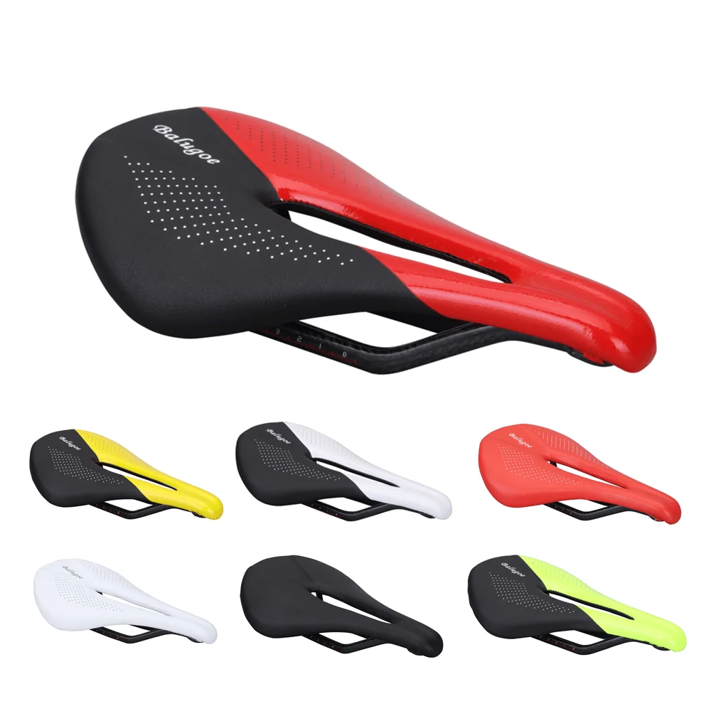 BALUGOE Carbon+Leather Bicycle Seat Saddle MTB Road Bike Saddles