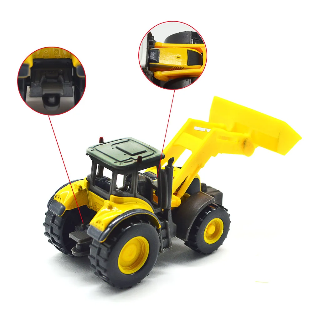 

1/87 Model Car Bulldozer Alloy Truck Construction For Kids Hobby Toys Building Road Landscape Sand Table Layout Diorama Plastic