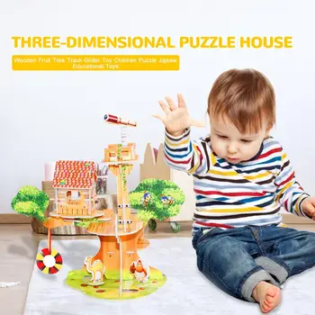 

3D DIY House Puzzle Children Kids Educational Jigsaw Toy Handmade Toys Gift Develop patience and concentration