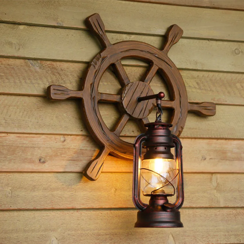 Nordic Retro LED Solid Wood Wall Lights Modern Industry Bar Cafe Decoration Lamp Wall Aisle Corridor Lamp Bedroom Light Fixtures