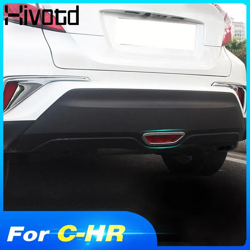 

Hivotd For Toyota C-HR CHR 2017 2018 2019 Accessory Rear Stop Brake Light Lamp Cover Trim Bezel Frame Exterior Chromium Styling