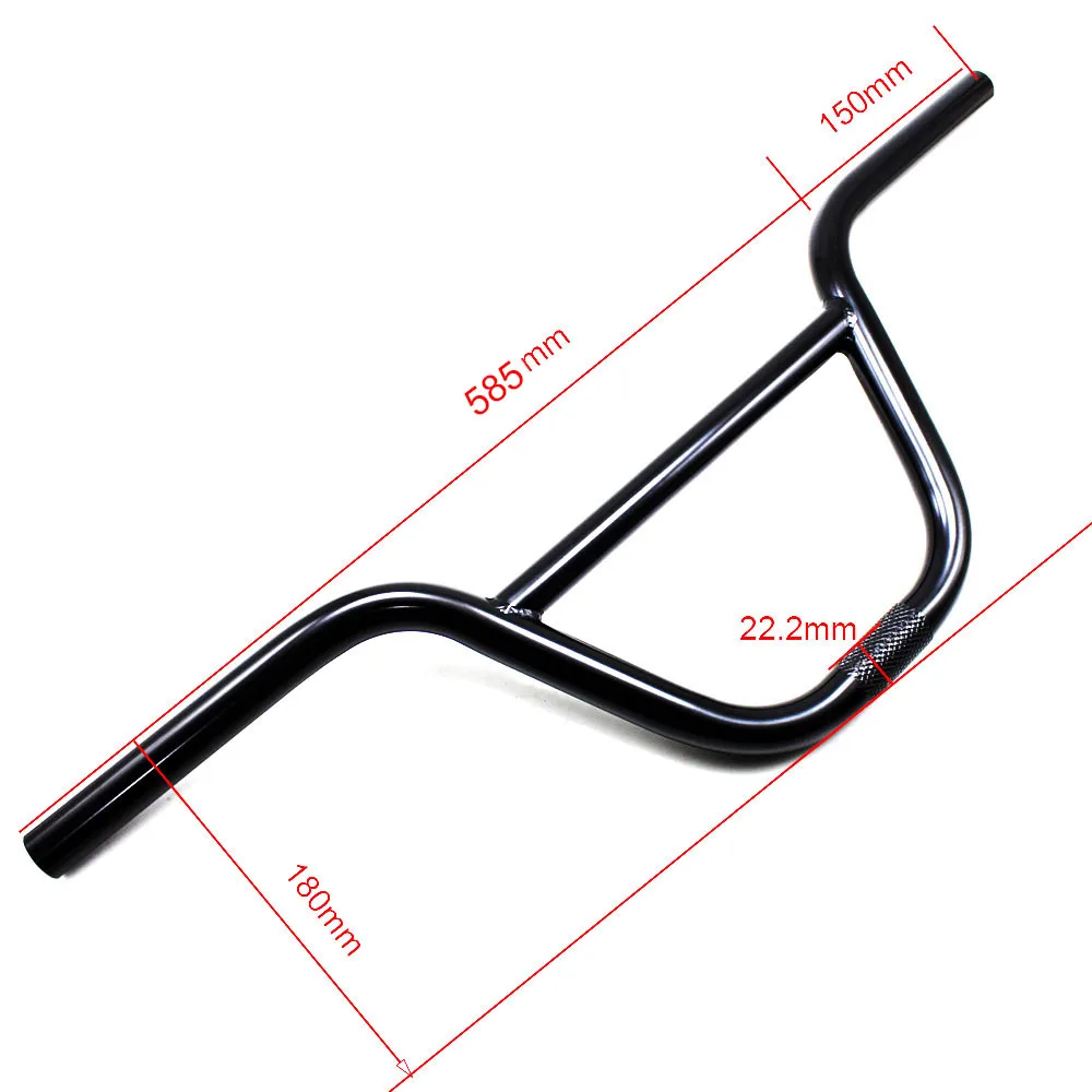 BMX Bicycle Handlebar Steel Swallow Aluminum Alloy Stem Length 585mm Diameter 22.2mm Use 28.6MM Front Fork bicycle handlebar