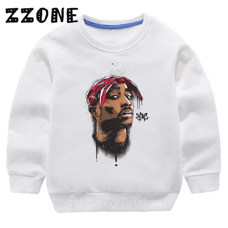 Children's Hoodies Kids Tupac 2pac Hip Hop Swag Sweatshirts Baby Cotton Pullover Tops Girls Boys Autumn Clothes,KYT287 - Цвет: 287A-White