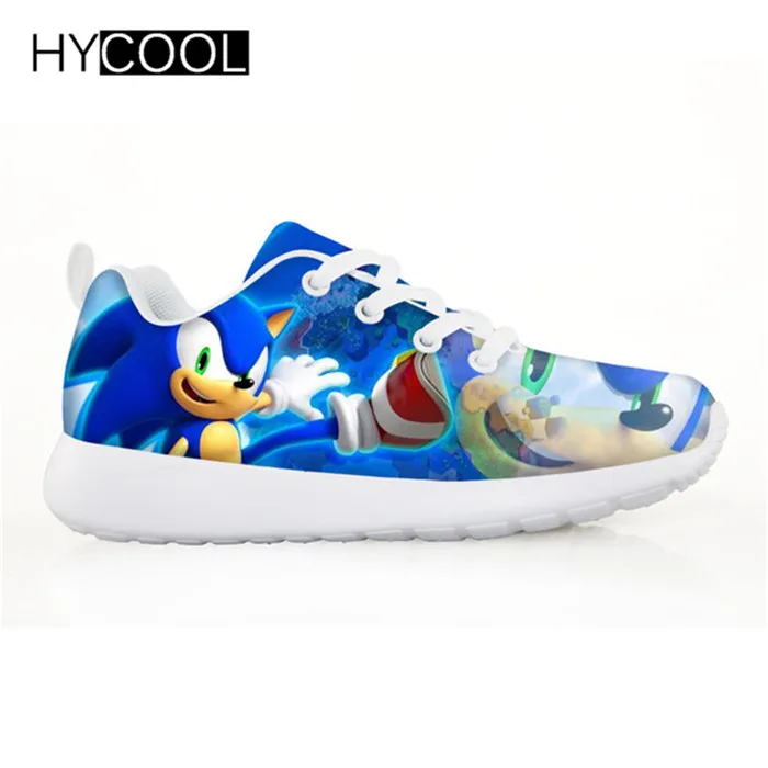 HYCOOL/детская обувь для бега для мальчиков; кроссовки Sonic the hedgehog; спортивная обувь для улицы; парусиновая обувь с высоким берцем для маленьких детей - Цвет: HL4429BN