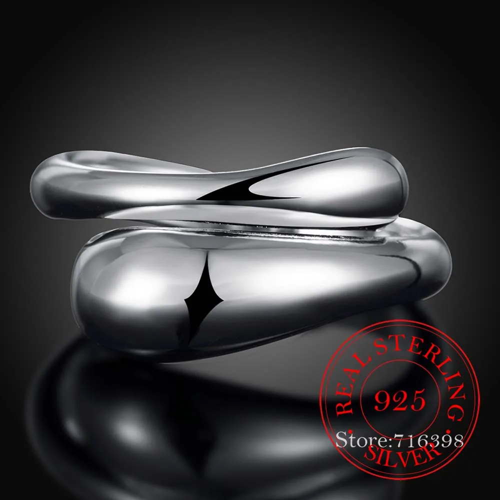 Silver Rings For Women 925 Sterling Water Drop Cute Opening Adjustable Bijoux Anillos De Plata 925 Anel Feminino Jewelry