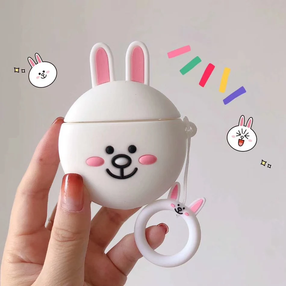 584B For Apple Airpods Case Cute Earphone Case for Airpods 2 Cover Penguin Silicone Panda Bag Wireless Earbuds Case Cover for Earpods - Цвет: 584B