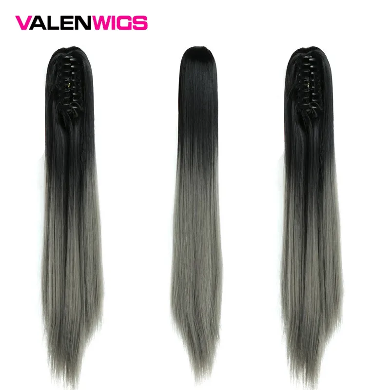 ValentWigs 24 ''Омбре Цвет Коготь заколка для хвоста синтетические волосы