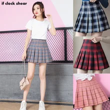 Модная юбка в стиле Харадзюку большого размера, новая сексуальная Корейская версия клетчатой юбки, Женская мини-юбка на молнии с высокой талией для студентов