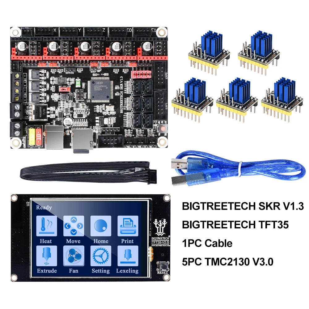 Pаспродажа BIGTREETECH SKR V1.3 гладкая доска 32 бит + TFT35 V2.0 сенсорный экран + BLtouch + TMC2130 spi TMC2208 UART части 3d принтера vs MKS GEN L
