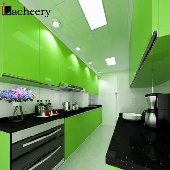 

Fashion Glossy Self Adhesive Wallpaper Kitchen Cabinet Wardrobe Table PVC Contact Paper Waterproof Furniture Sticker Home Decor