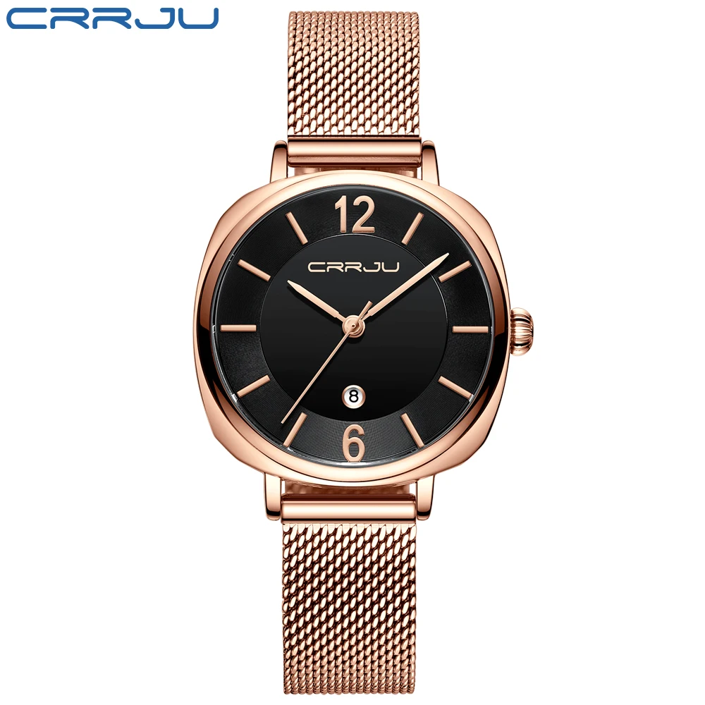 

Japan Quartz Movement Stainless Steel Mesh Band Watch Golden Ladies Wristwatches Flash Night Stars Face New Watches For Women