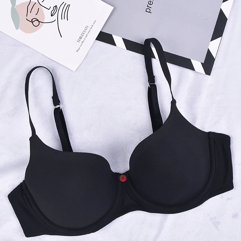 

Simple pure-color smooth steel ring thin-cup underwear droop-proof comfortable natural bra