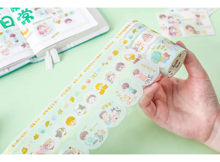 10 компл./лот DIY японский Бумага декоративная клейкая лента милые повседневные серии лента Washi/клейкую ленту наклейки