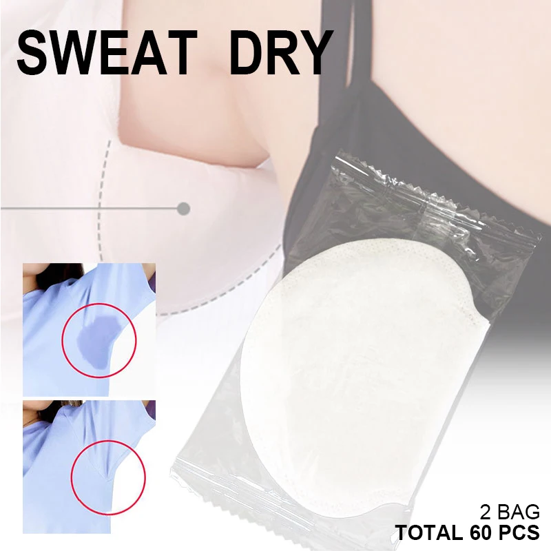 

Good Healthy 60pcs Underarm Sweat Pads for Men Women Comfortable Adhesive Sweat Free Armpit Protection