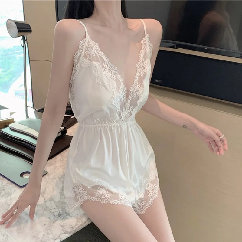 Embroidery Silk Satin Pajamas Set Nighties Women Sexy Pajamas Set with Shorts Satin Sleepwear Female Loungewear Sleeping Shirts