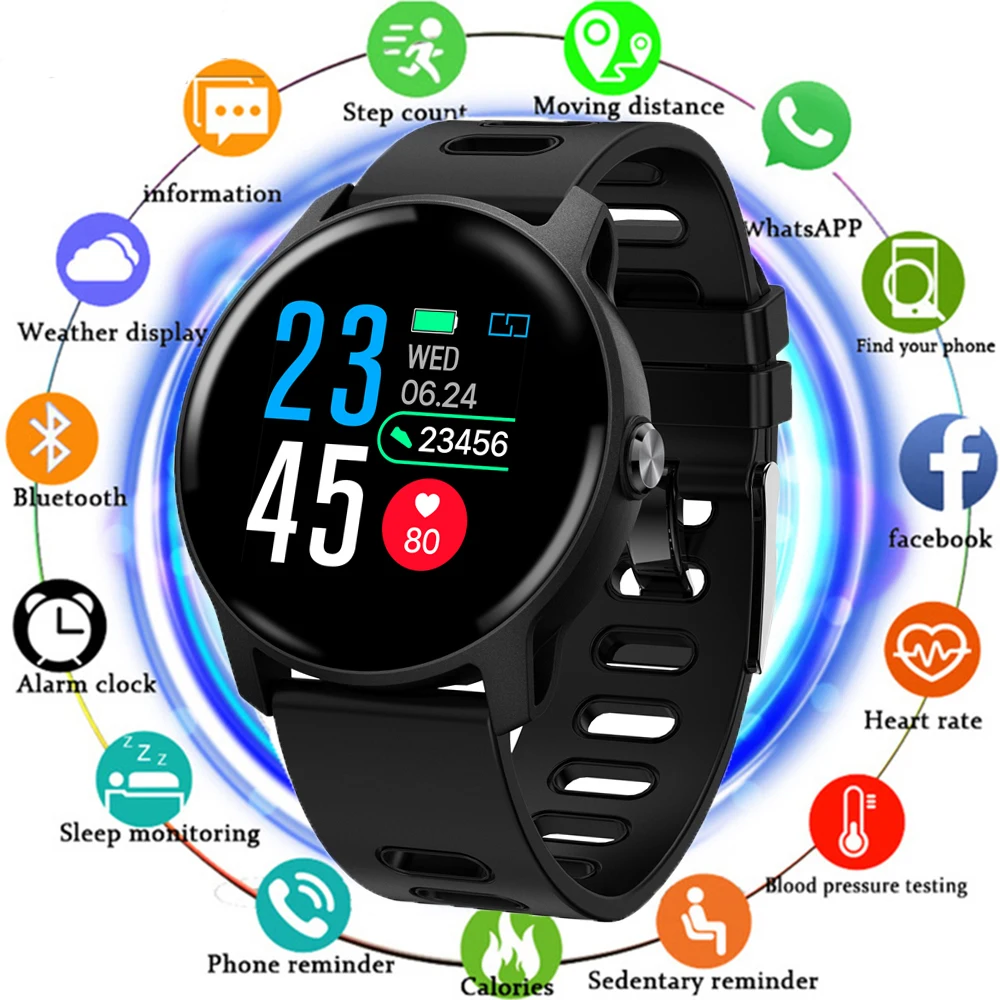 

New Men Sport Pedometer Smart Watch IP68 Waterproof Fitness Tracker Heart Rate Monitor Women Clock Smartwatch Relogio Masculino