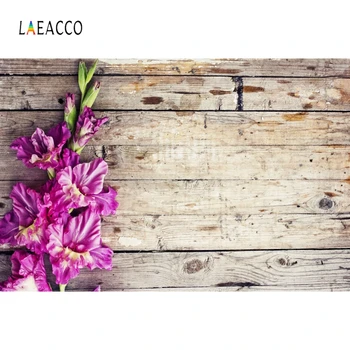 

Laeacco Photography Backgrounds Newborn Baby Photo Backgrounds Wood Board Flowers Photophone Photozone for Food Cake Photo Shoot
