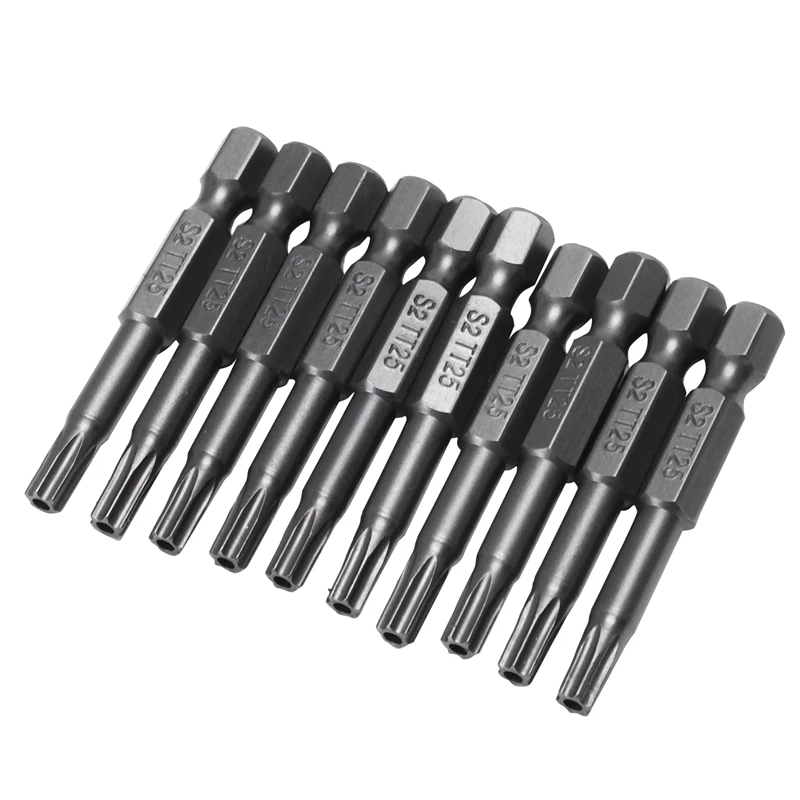 HOT-10pcs 1/4 дюймовые шестигранные T25 Магнитная отвертка бит