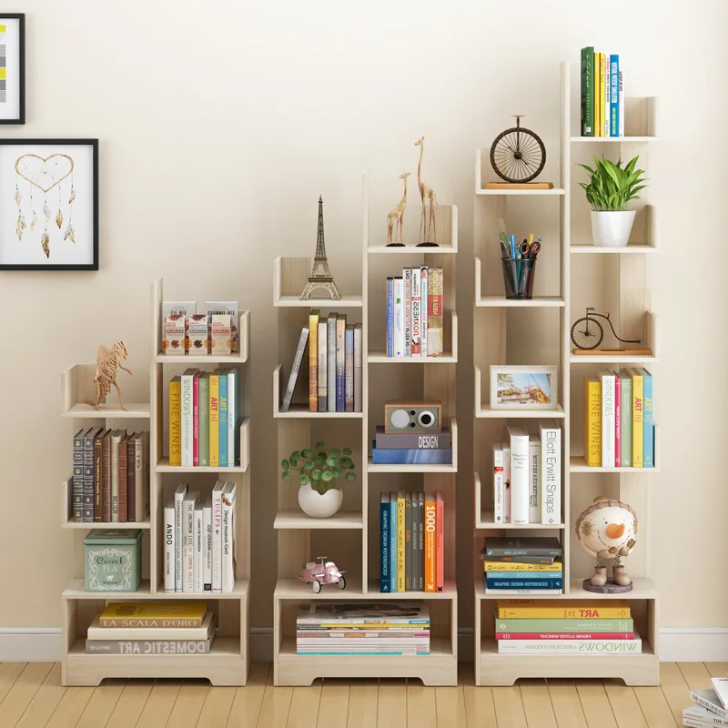 

Man Patriarch Simplicity Small Bookcase Floor Minimalist Modern Creative Small Bookcase Living Room Tree Storage Shelf Province