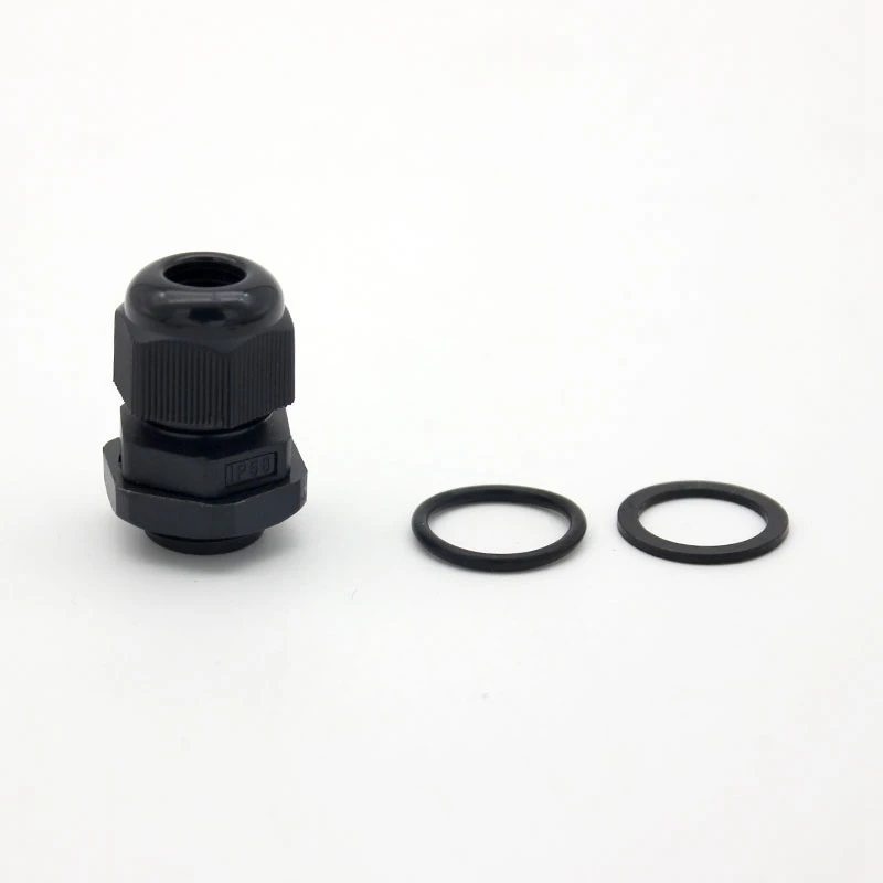 Black With O-rings 10pc PG7 Cable Gland For 3-6.5mm Wire Cable CE White Black IP68 Waterproof Nylon Plastic Rubber O Ring Seal Gasket Connector - Цвет: Black With O-rings