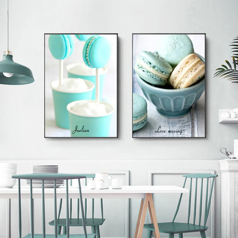 Nordic-kitchen-decoration-canvas-art-dessert-food-painting-green-mint-macarone-Poster-Wall-Art-Print (2)