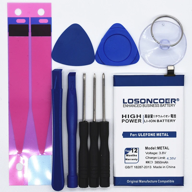 LOSONCOER 3850mAh металлический для Ulefone металлический аккумулятор Замена литий-ионных аккумуляторов для телефонов бесплатные инструменты+ наклейка
