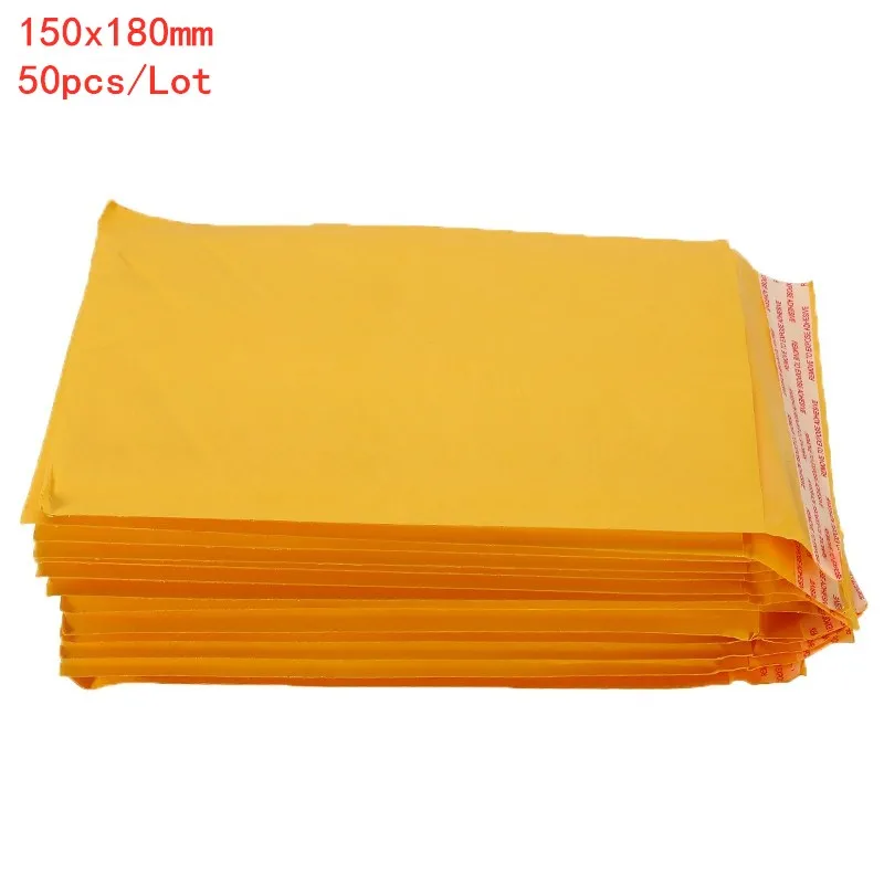 150x180mm50pcs 3 размера 50/30/10/5 шт. крафт Бумага воздушно-пузырчатой упаковочной пленкой сумки мягкие конверты конверт с пузырьковый почтовый пакет - Цвет: 150x180mm50pcs