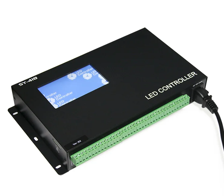 SY-418-B2 Screen Touch Musical Controller DMX to SPI AC100V- 240V 8 channels DMX512 Programmable Digital Led Controller