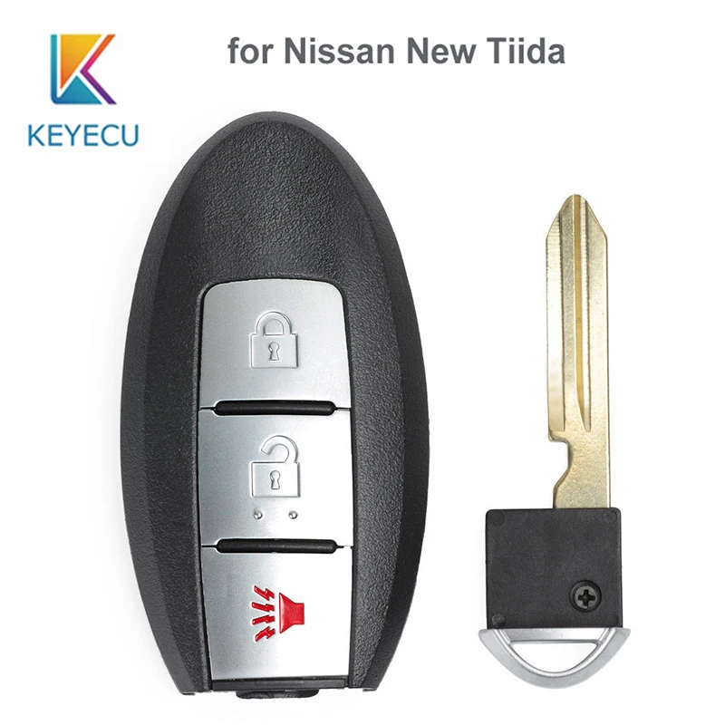 KEYECU для Nissan New Tiida 2007-2011 2012 замена ключа без ключа умный пульт дистанционного управления 3 кнопки NSN14 лезвие 315 МГц брелок