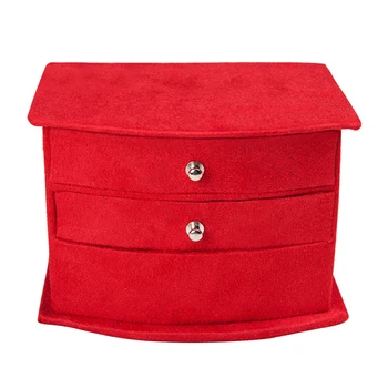 

Necklace Desk Organizer With Mirror Fashion Storage Case Multifunctional Earrings Ring Gift Home Soft Velvet Jewelry Box