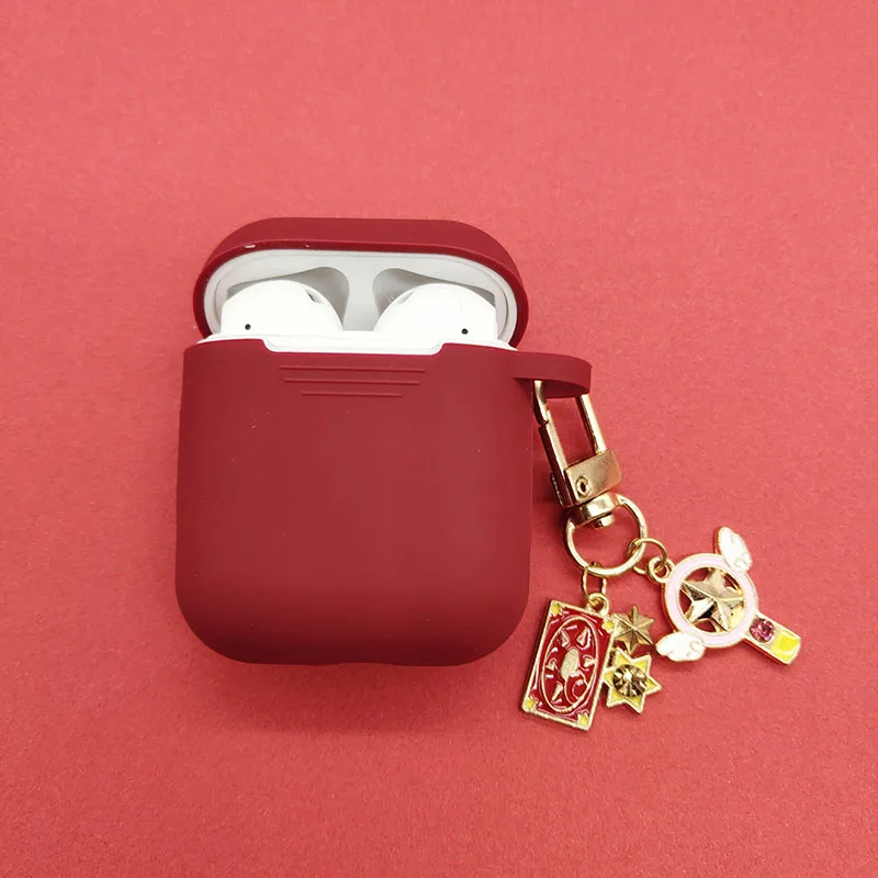 Супер милая Корейская собака брелок Декор наушники чехол s для Apple Airpods чехол силиконовый Bluetooth наушники крышка для Airpods коробка - Цвет: Case and KeyRing A6