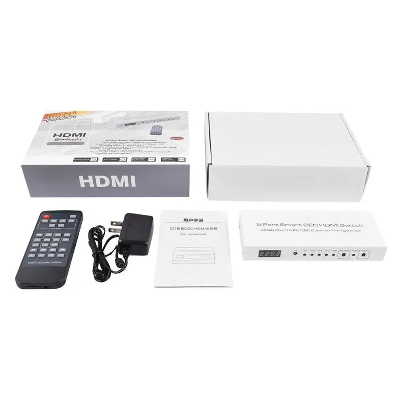 US ALLOYSEED 5x1 Переключатель HDMI 5 вход 1 выход 5 порт 4K HDR HDMI Переключатель Селектор сплиттер адаптер для PS3 PS4 Xbox tv Box - Цвет: US