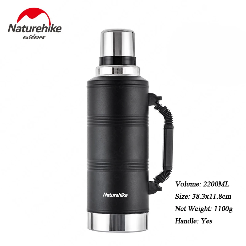 Naturehike открытый Теплоизоляционный чайник 24 часа сохранение тепла 2200 мл большой емкости 304 чайник из нержавеющей стали - Цвет: 2200ML