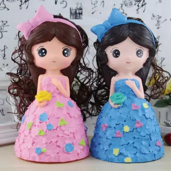 

Silicone Money Pot Silicone Wig Princess Cute Doll Large-Capacity Piggy Bank Unbreakable Birthday Gift For Girls Present