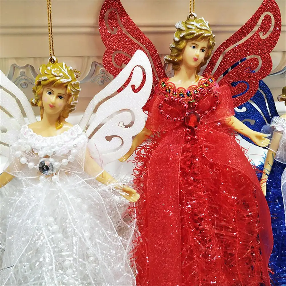 Новогодняя Мини Ангел подвесная Елочная игрушка кулон с серебряными крыльями для рождественские украшения Xmas дерево Орнамент Ручной Работы